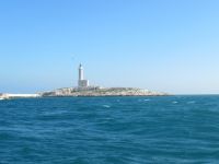 Apulien-Vieste Leuchtturm vom Meer.JPG