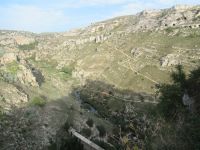 Matera - die Hängebrücke in der Gravina Schlucht.JPG