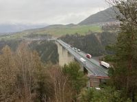 1. Reisetag – Fahrt über den Brenner nach Freienfeld – Blick auf die Europabrücke
