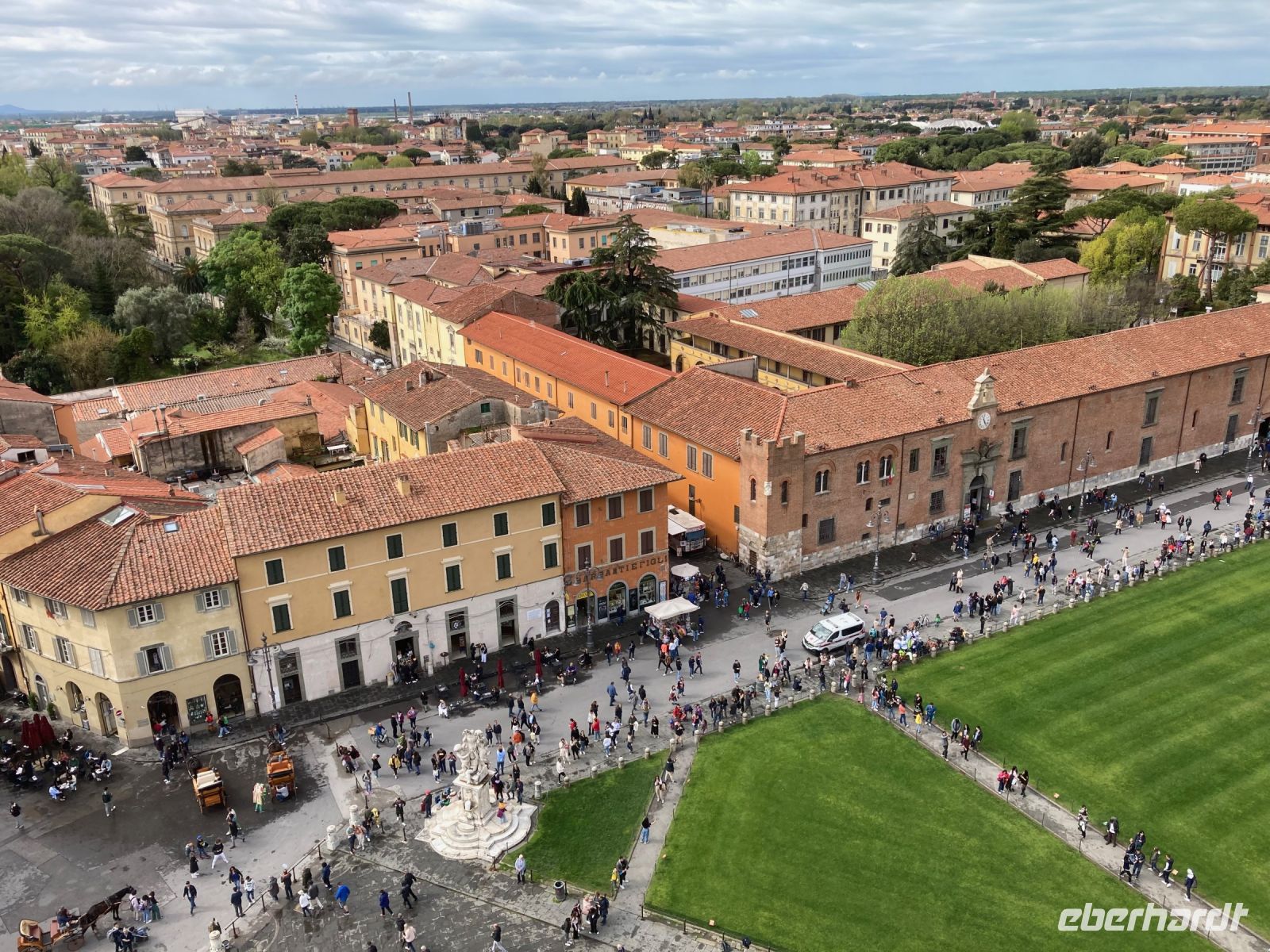 5. Reisetag – Besuch von Pisa – Blick vom Schiefen Turm auf die Altstadt