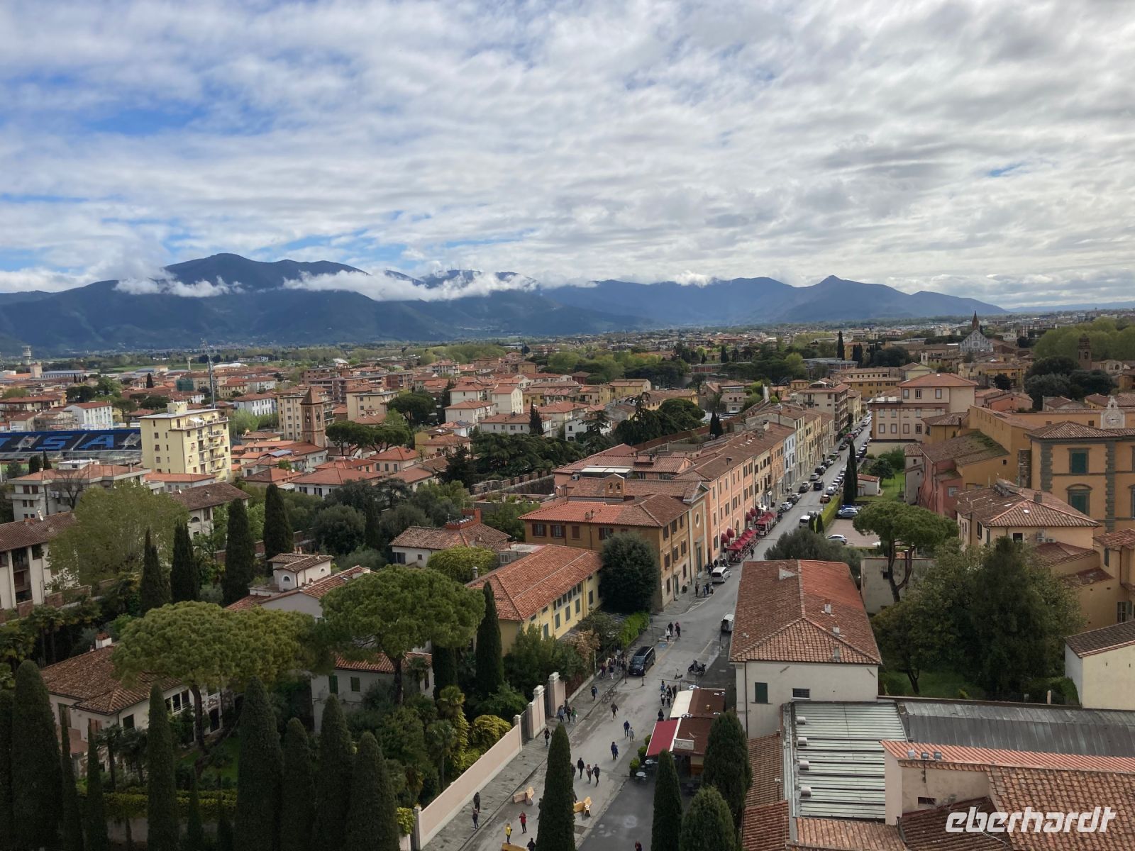 5. Reisetag – Besuch von Pisa – Blick vom Schiefen Turm auf die Altstadt