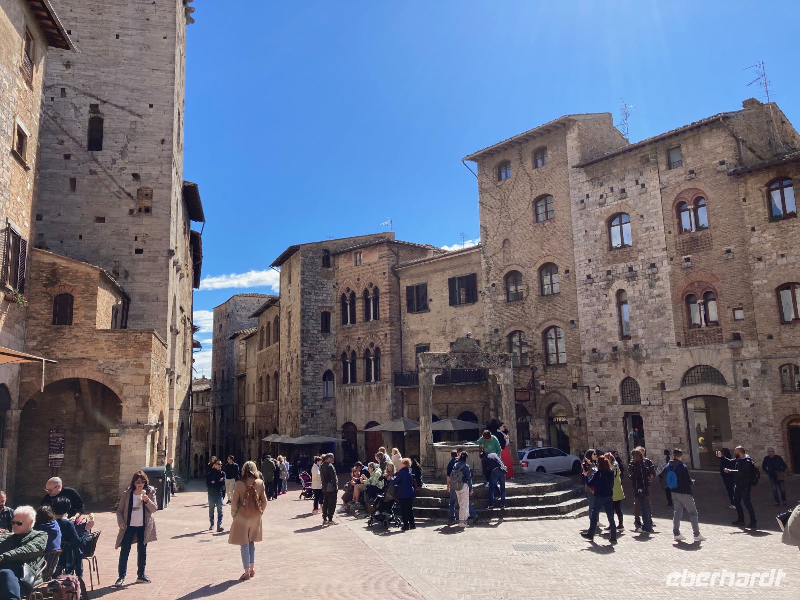 6. Reisetag – Stadtführung in San Gimignano – Piazza della Cisterna