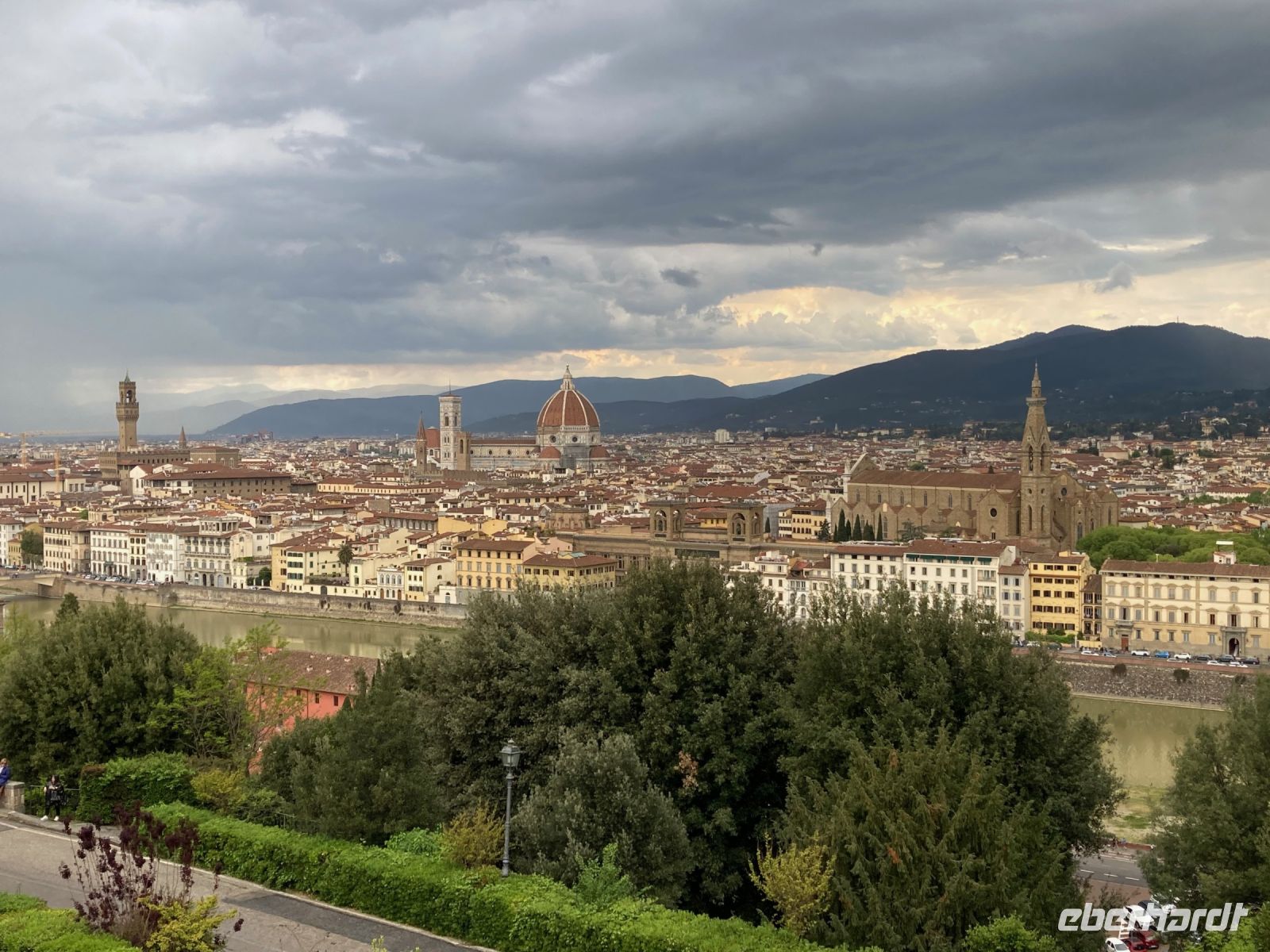 10. Reisetag – Uffizien und Freizeit in Florenz – Ausblick auf Florenz vom Piazzale Michelangelo
