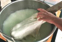Mozarella wird hergestellt, Cisternino
