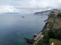 Blick von der Hotelterrasse Richtung Neapel und Vesuv