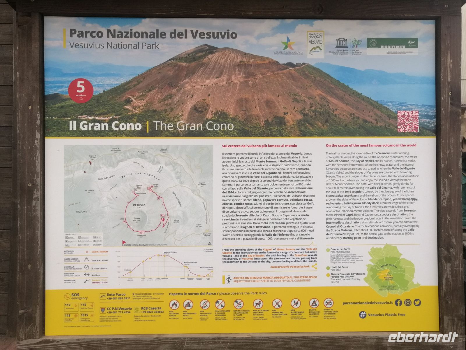 Informationstafel am Vesuv