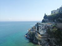 Blick zum Meer, Amalfiküste zwischen Minori und Vietri sul Mare