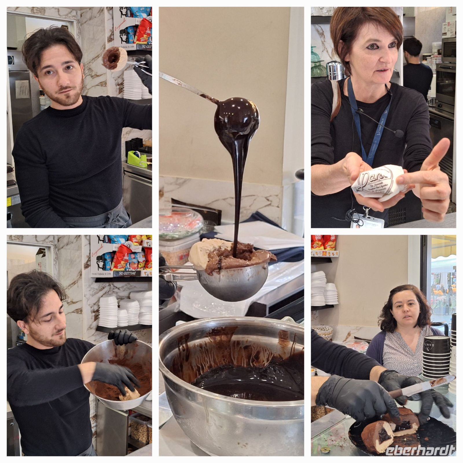 016 Kalabrien Pizzo Herstellung der Tartufo-Eis-Spezialität