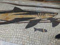 Richtung Meer schwimmen die Fische auf der Fußgängerzone von Porto Rotondo.