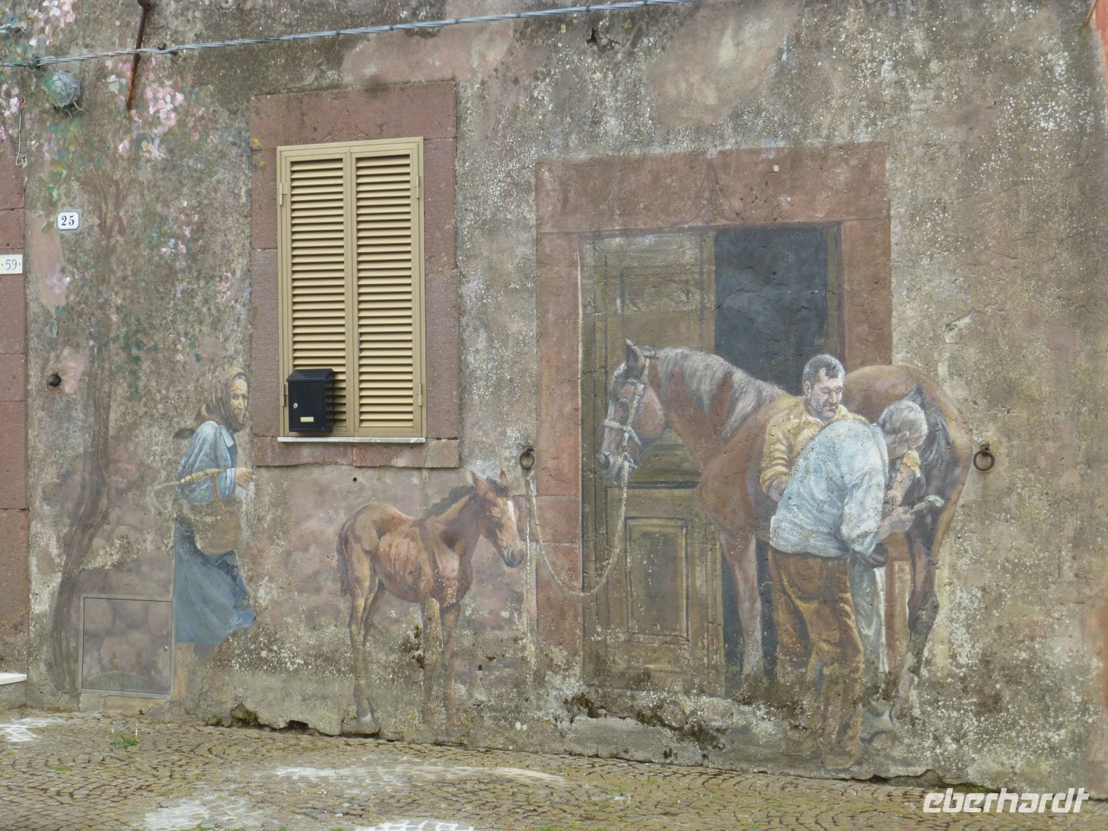 Eine Dorfszene der Vergangenheit