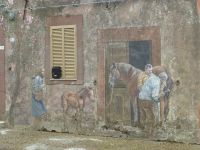 Eine Dorfszene der Vergangenheit