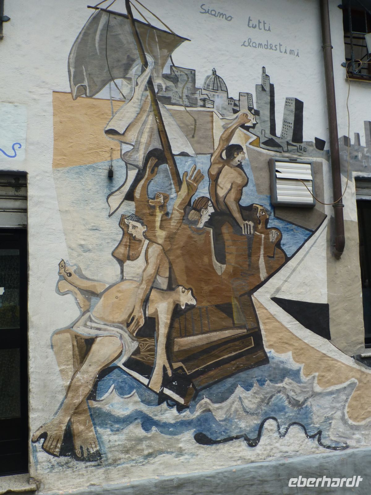 „Das Floß der Medusa“ mit aktueller Aussage: „Wir sind alle Flüchtlinge“. 