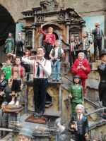 Krippenfiguren in den Gassen von Neapel