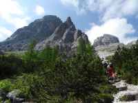 Weiter über die Schuttkarre zur Rotwandwiesenhütte