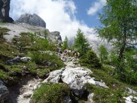 Weiter über die Schuttkarre zur Rotwandwiesenhütte