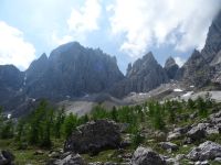 Weiter über die Schuttkarre zur Rotwandwiesenhütte