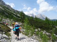 Weiter über die Schuttkarre zur Rotwandwiesenhütte