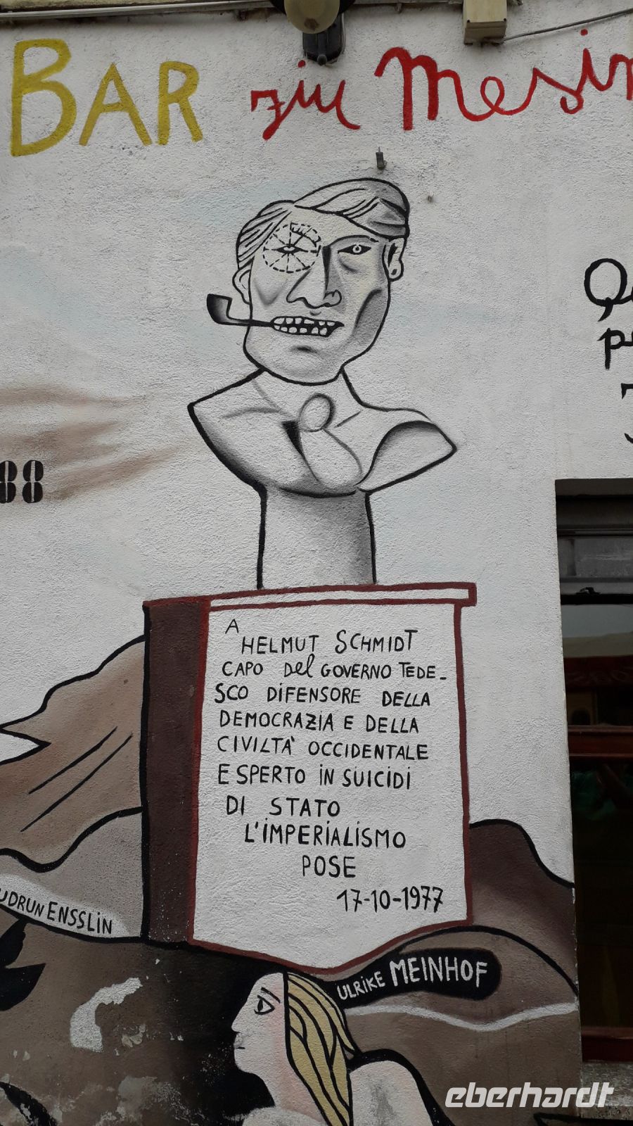 Helmut Schmidt Wandmalerei in Orgosolo