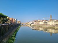Florenz - Blick von der Ponte alle Grazie zur Ponte Vecchio