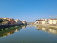 Florenz - Blick von der Ponte alle Grazie zur Ponte Vecchio