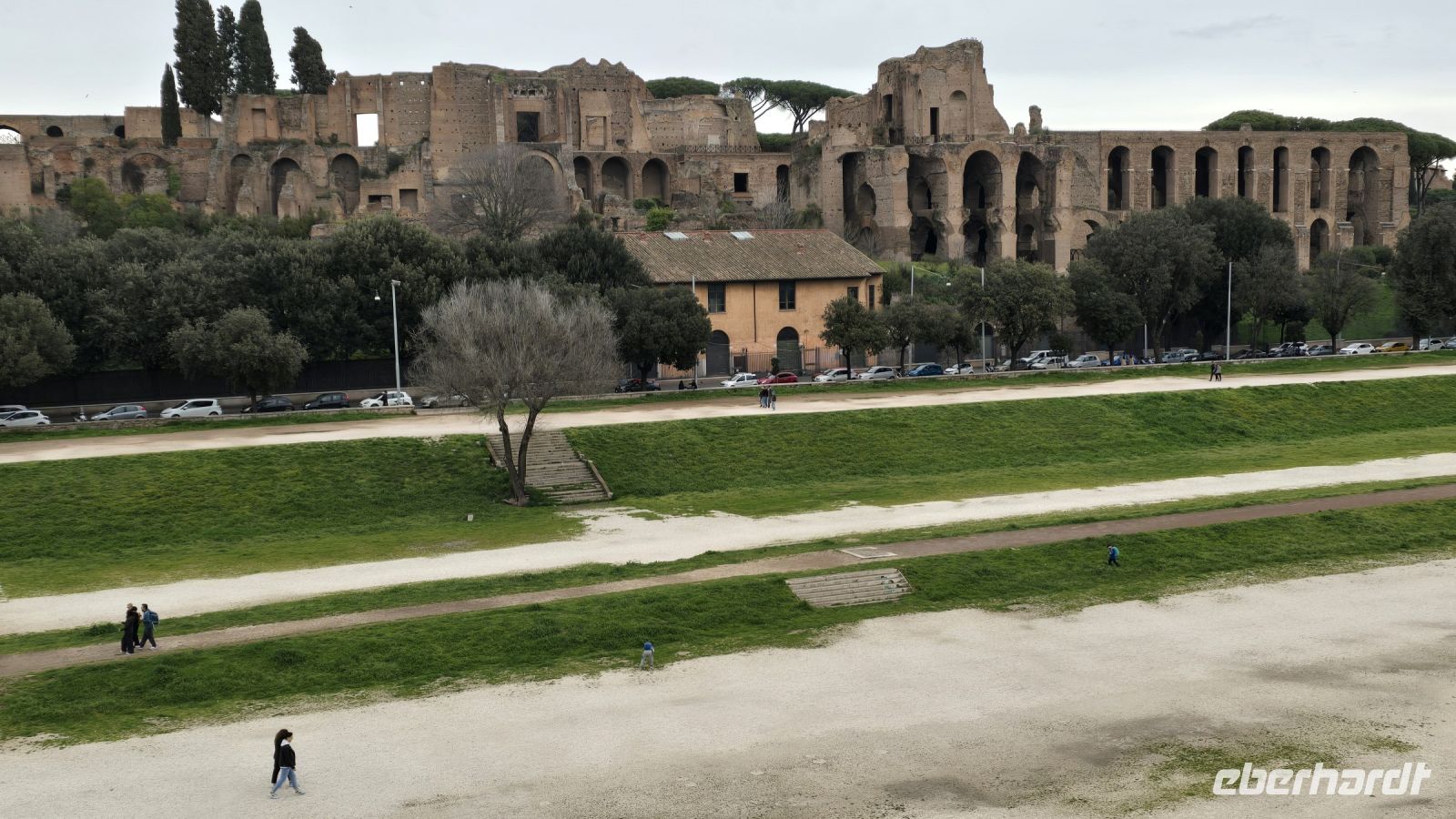 Circus Maximus, Schauplatz der Wagenrennen, mit Blick zu den Kaiserpalästen