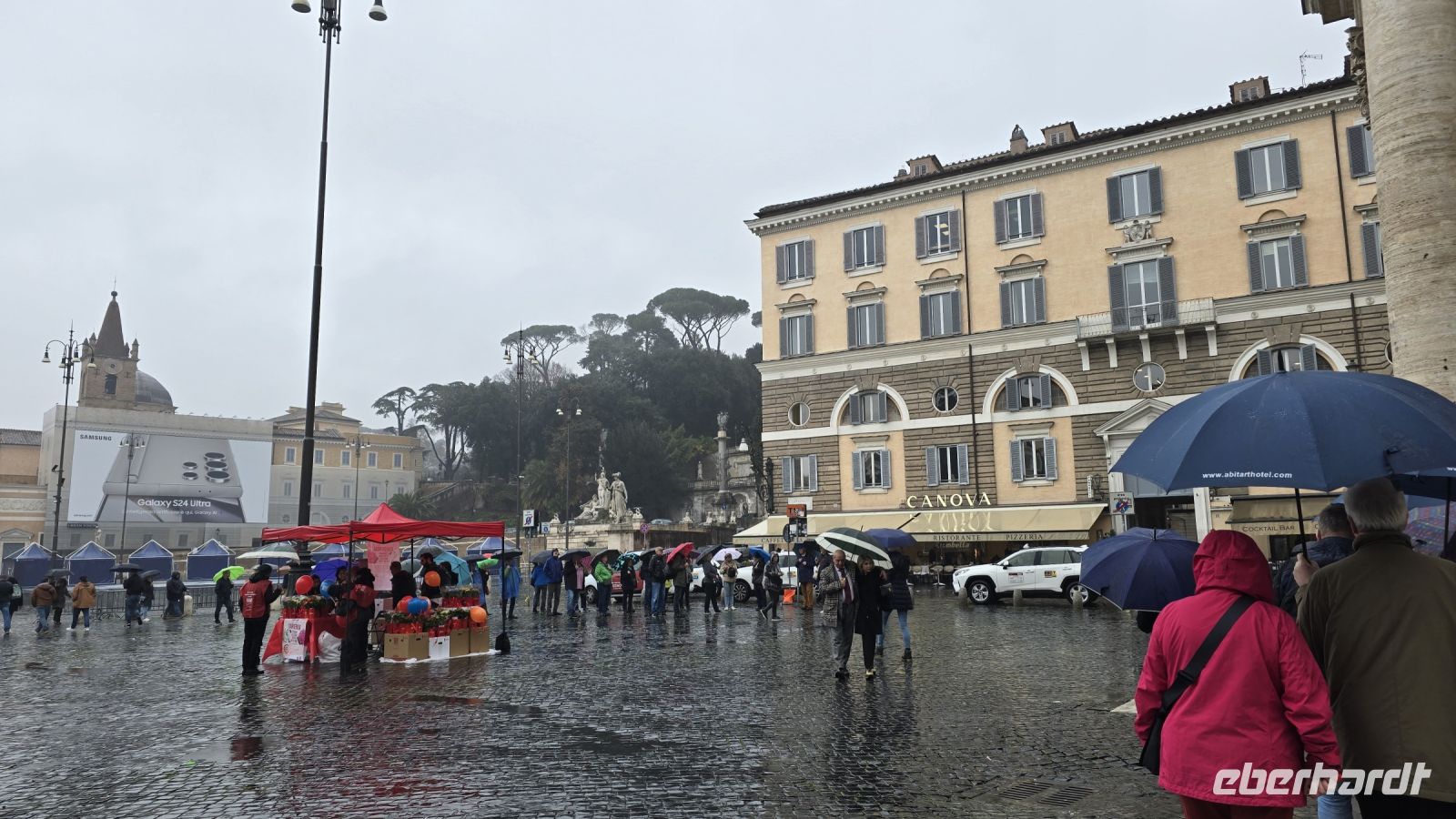 Piazza del Popolo leider im Regen