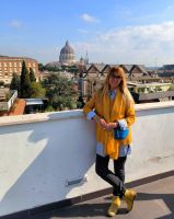 Rom. Die Reiseleiterin erwartet ihre Gäste