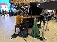 Rom Fiumicino. Klavierstimmer bei der Arbeit