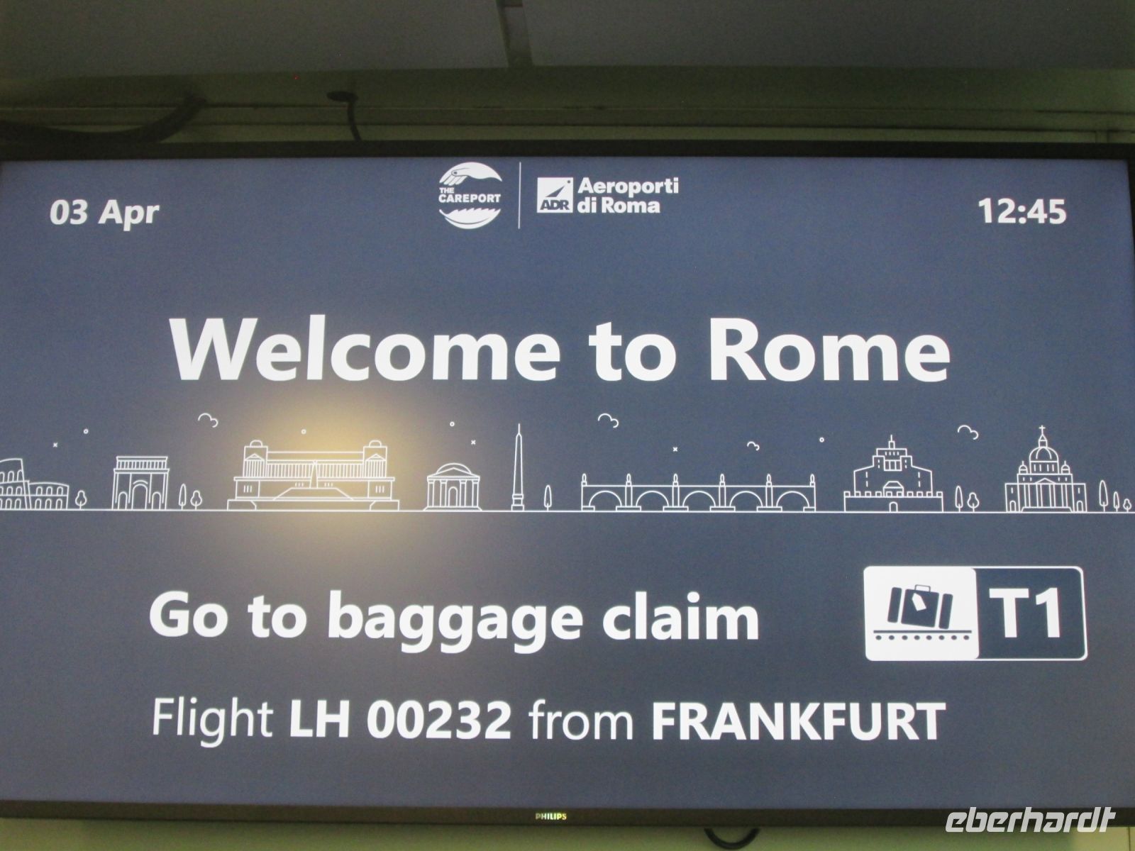 Ankunft in Rom bei Sonnenschein