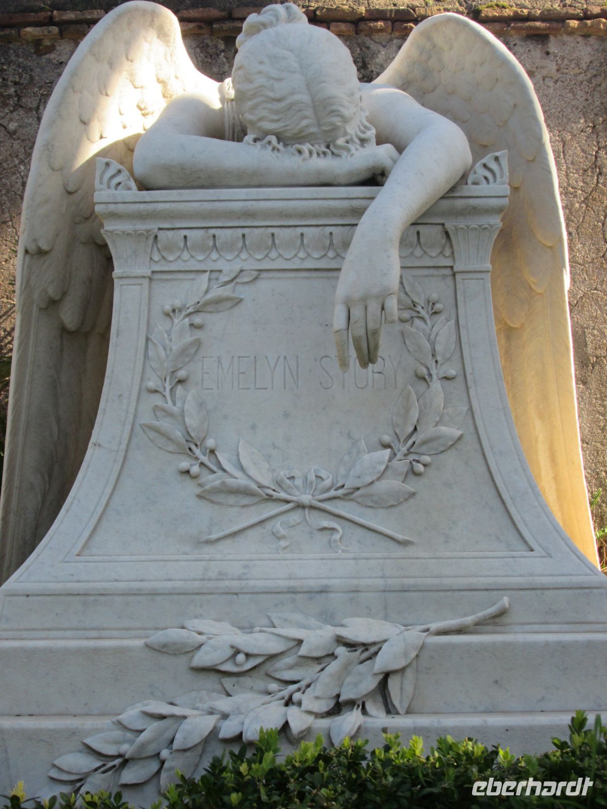 protestantischer Friedhof: Engel der Trauer vom Bildhauer Wiliam Story für seine Frau Emelyn