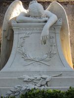 protestantischer Friedhof: Engel der Trauer vom Bildhauer Wiliam Story für seine Frau Emelyn