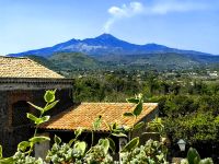 Blick auf den Ätna vom Weingut aus