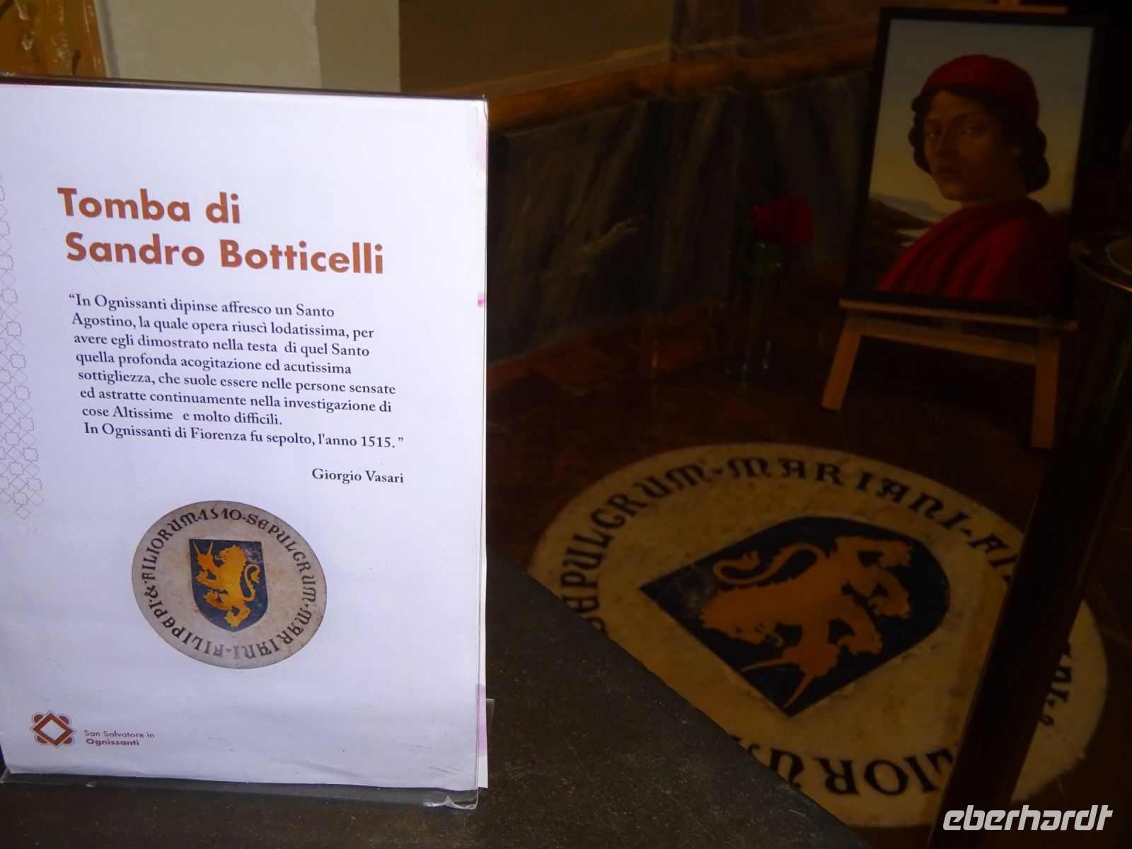 Florenz: Kirche Allerheiligen: Grabmal von Botticelli