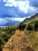 Wir laufen an der Küste entlang