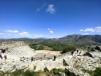 Blick auf das antike Theater von Segesta