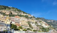 Blick auf Positano vom Hafen/Amalfiküste/Italien