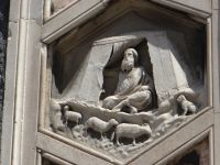 Dom Santa Maria del Fiore, Campanile, die Reliefs stammen von Giotto, hier: Jabal und seine Herde, aus der Genesis Kap. 4, 20