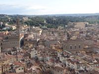 Dom Santa Maria del Fiore, geschafft. Ein großartiger Rundumblick belohnt für den Aufstieg über mehr als 400 Stufen. 