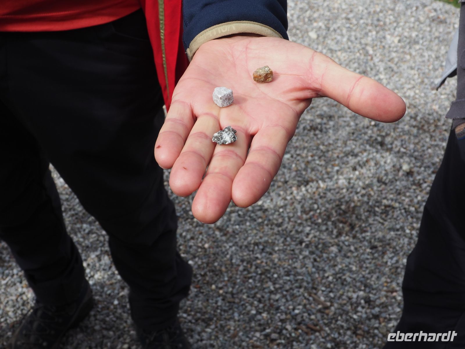 Rino zeigt die verschiedenen Gesteinsformen 