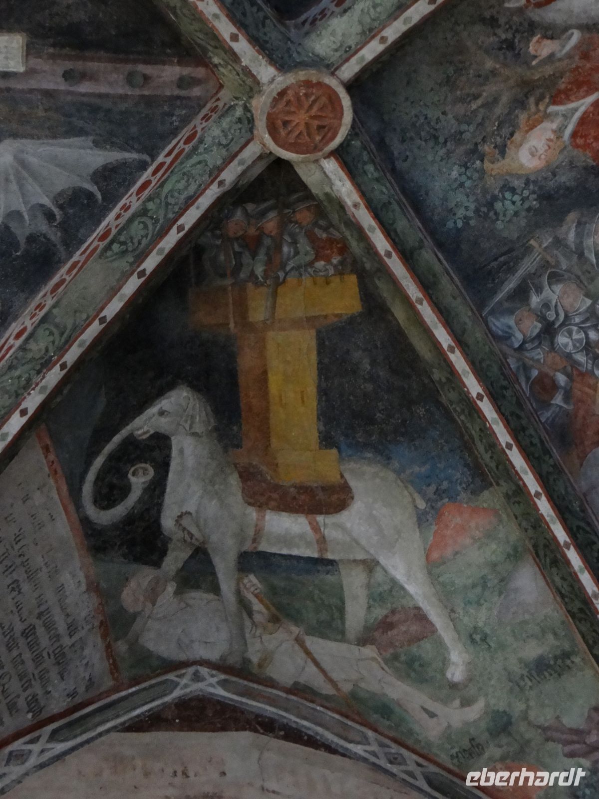 Brixen, Kreuzgang, ein Elefant nach der damaligen Vorstellung.