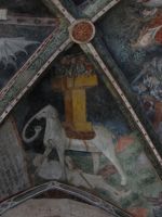 Brixen, Kreuzgang, ein Elefant nach der damaligen Vorstellung.