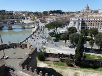 Panorama auf neue Tiberpromenade, Via di Conciliazione, Rom, Engelsburg. Foto: Anette Rietz