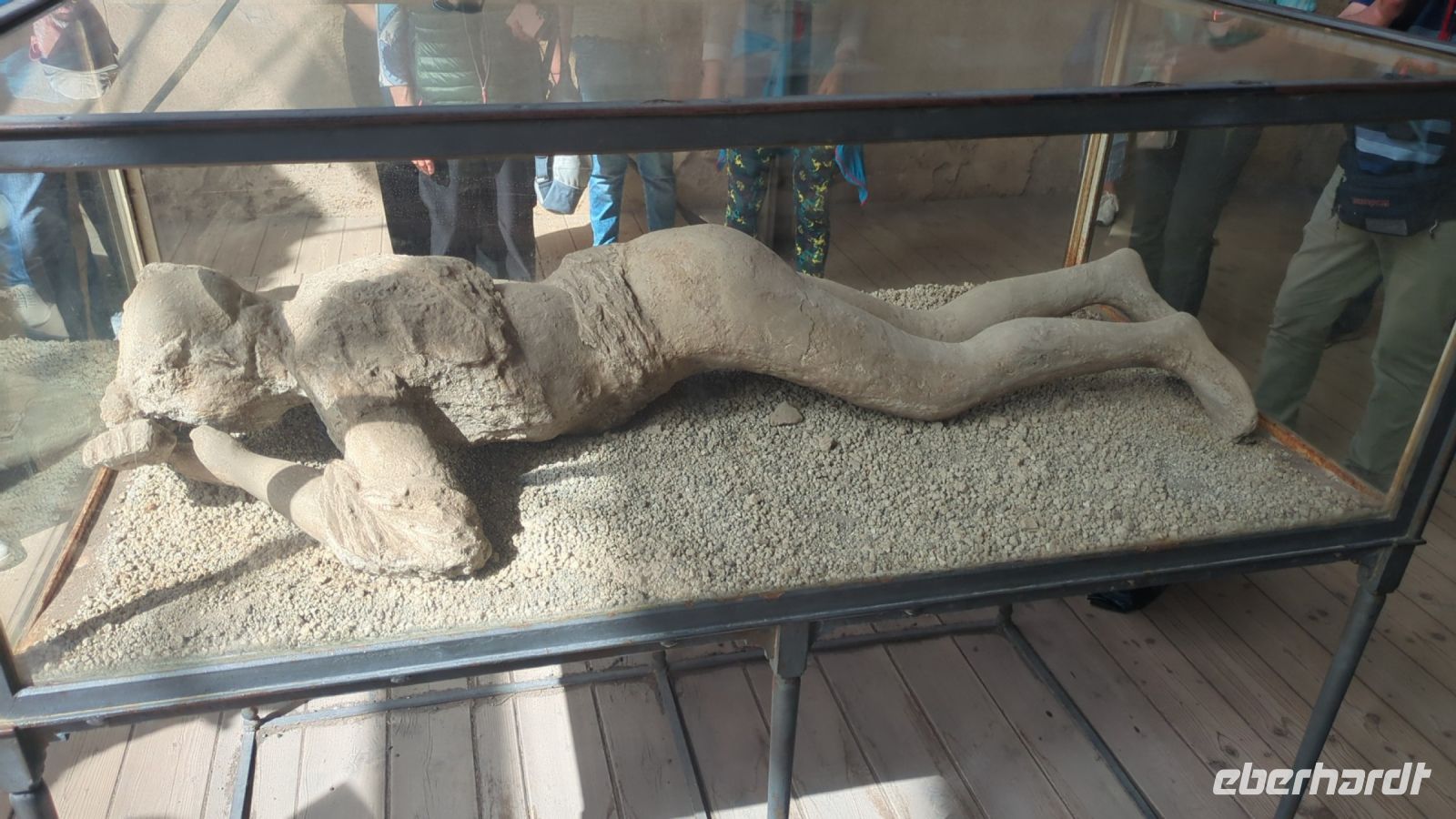 Abdruck eines Menschen, der beim Vulkanausbruch verstarb