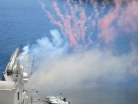 Ende der Ostersonntagsprozession mit Feuerwerk