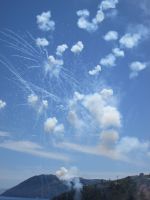 Feuerwerk nach Osterprozession in Lipari