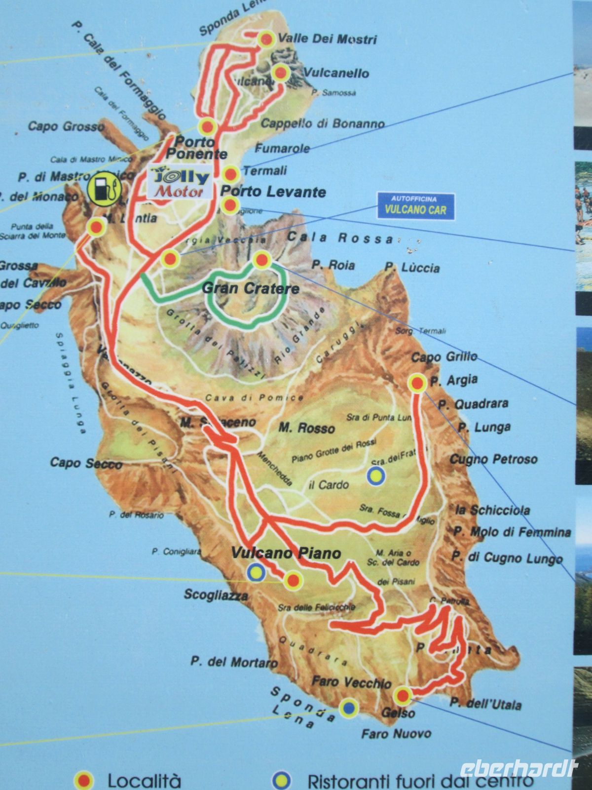 Karte der Insel Vulcano