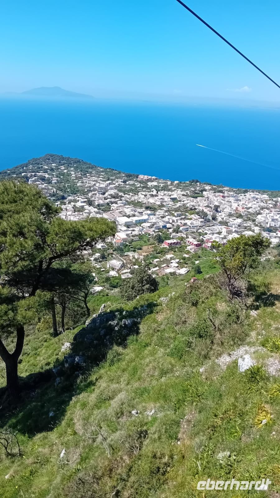 Blick von dem Sessellift auf Anacapri