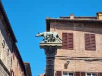 Siena - Piazza Tolomei (antike Säule mit der 
