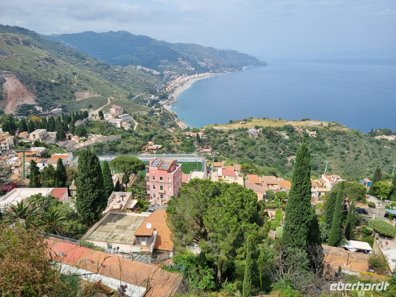 Insel Sizilien - Taormina (Ausblick vom Antiken Theater gen Norden)
