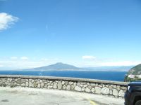 Fahrt nach Massa Lubrense, Blick auf den Golf von Neapel und Vesuv